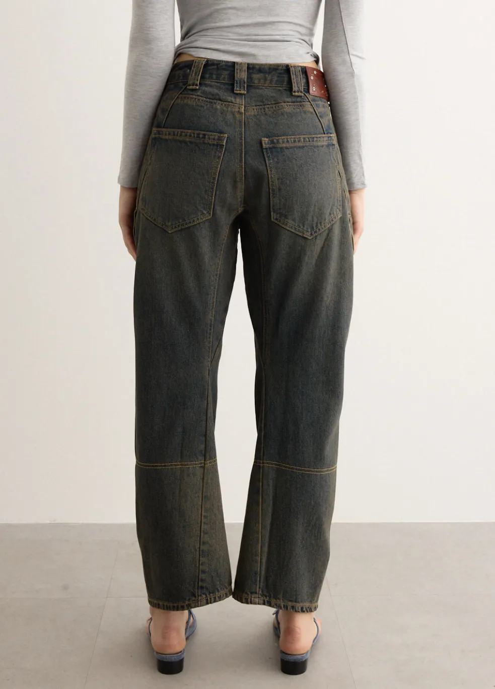 Unisex Twisted Zipper Pocket Jeans