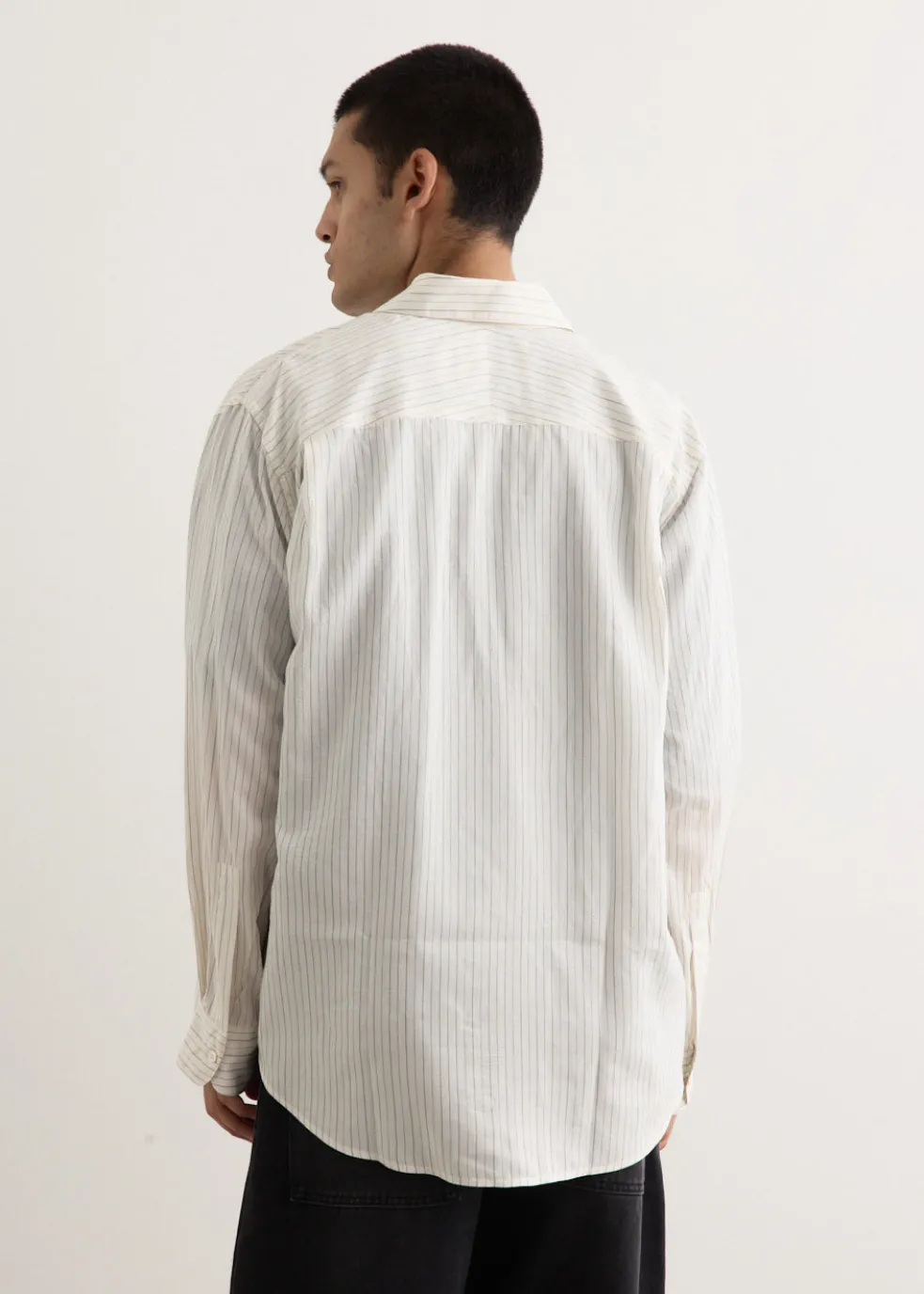 View Stripe Silk Boxy Shirt