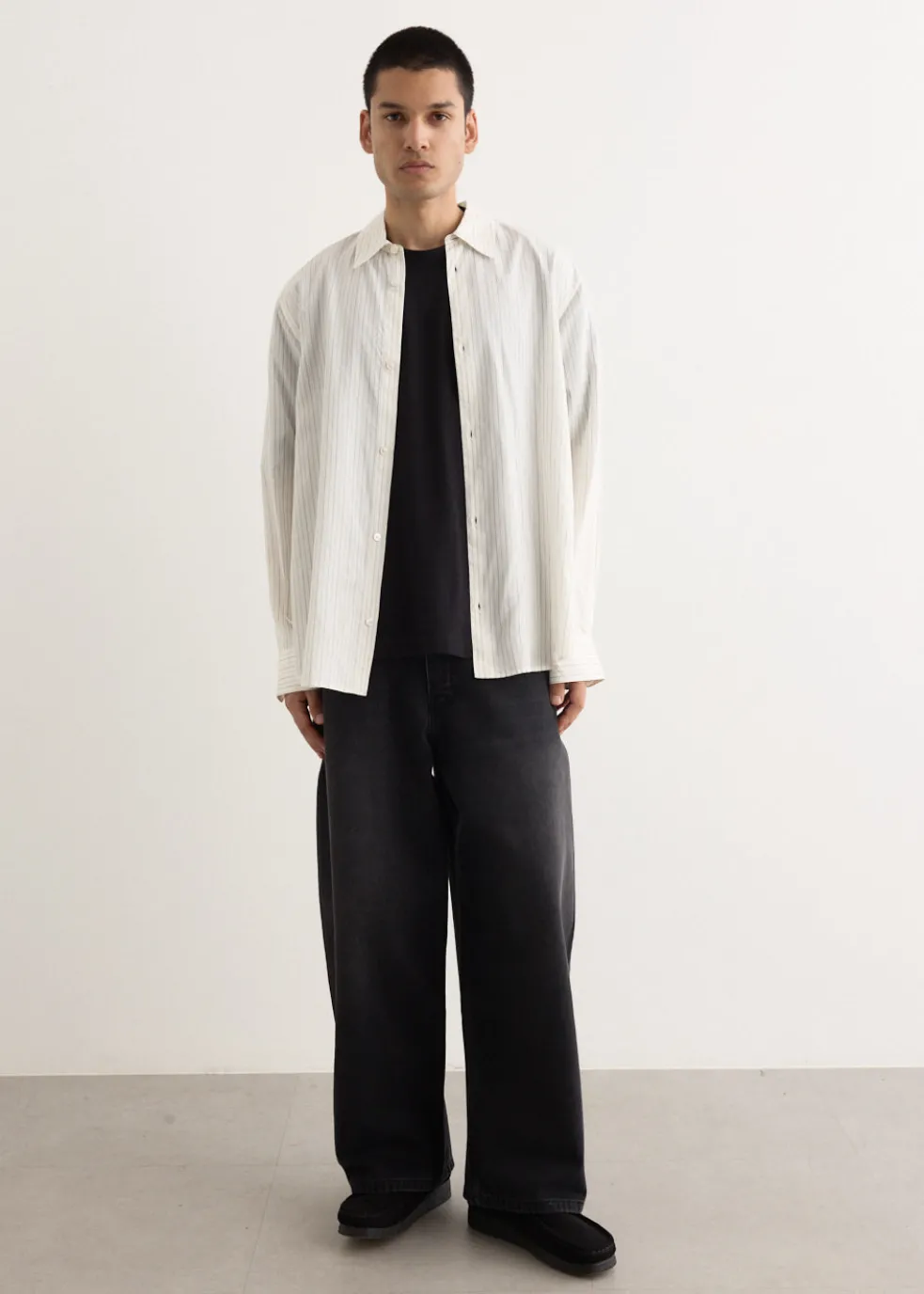 View Stripe Silk Boxy Shirt