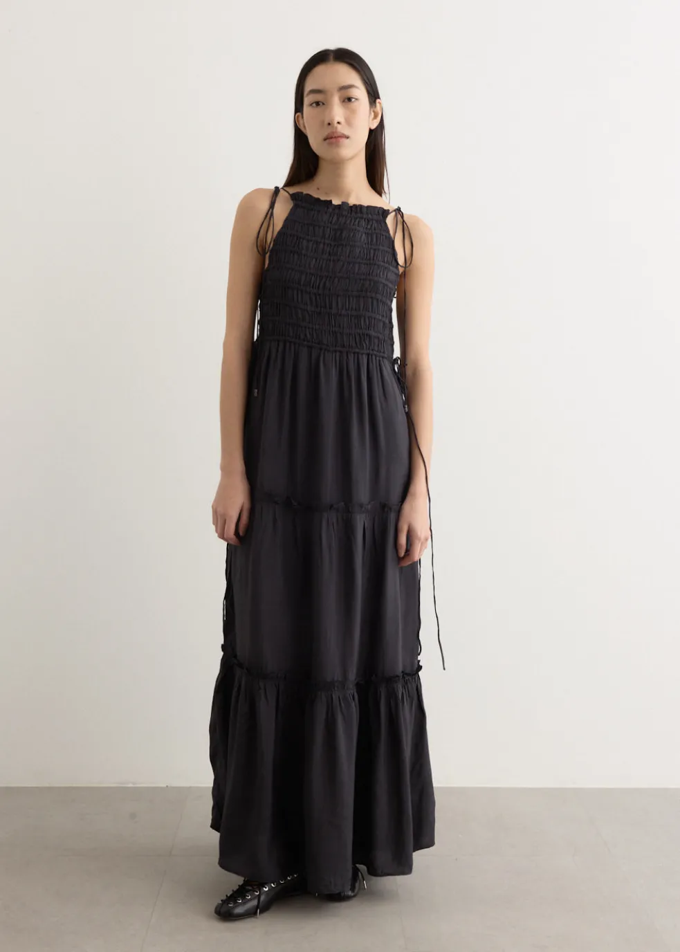 Viscose Habotai Maxi Smock Slip Dress