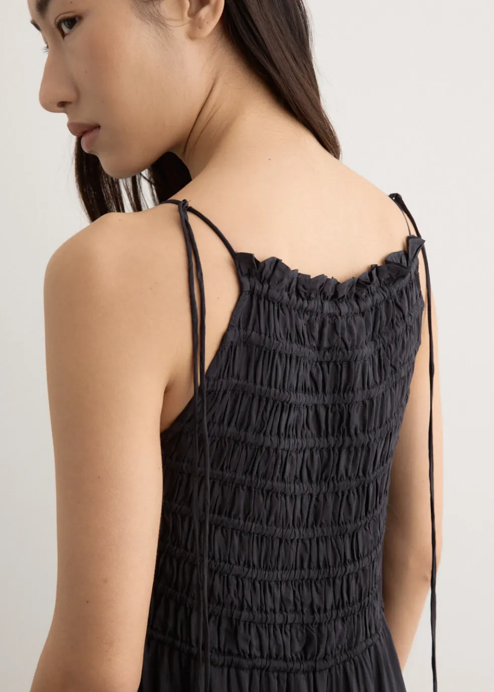 Viscose Habotai Maxi Smock Slip Dress