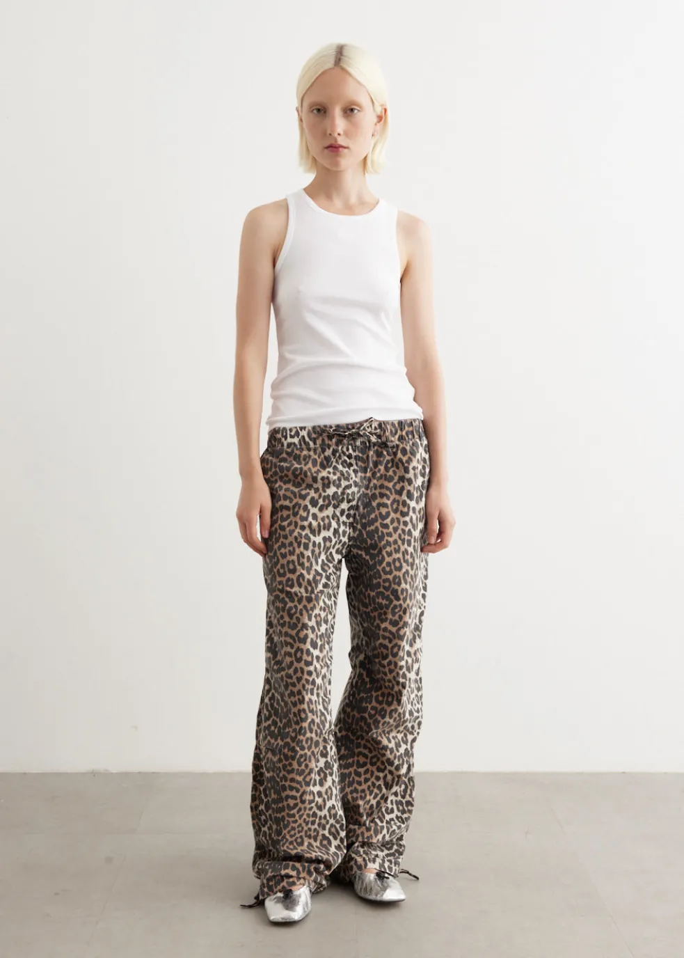 Washed Cotton Canvas Drawstring Pants