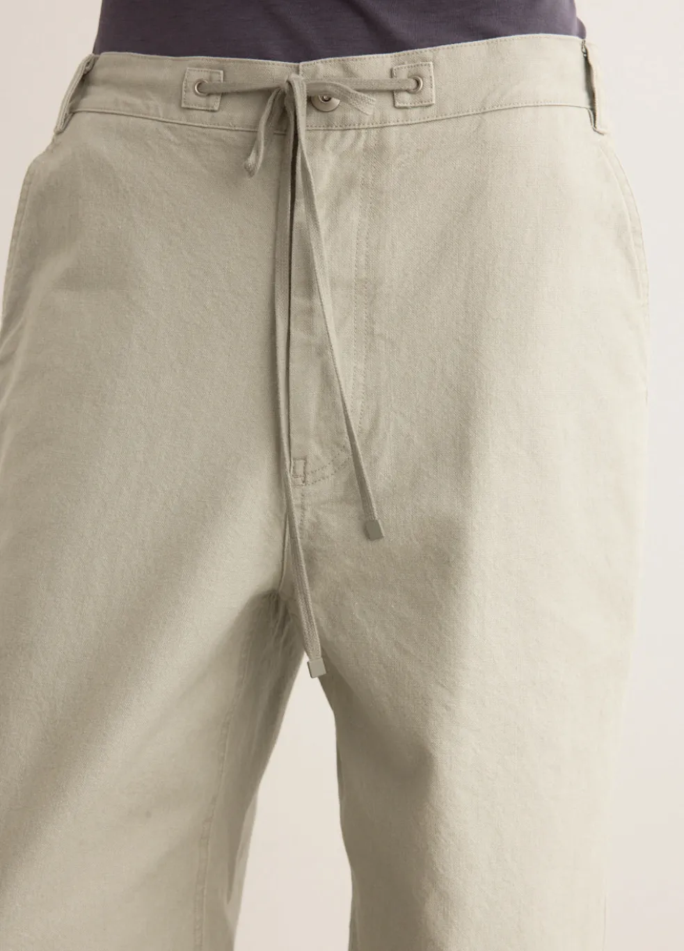 Washed Cotton Wide Pants