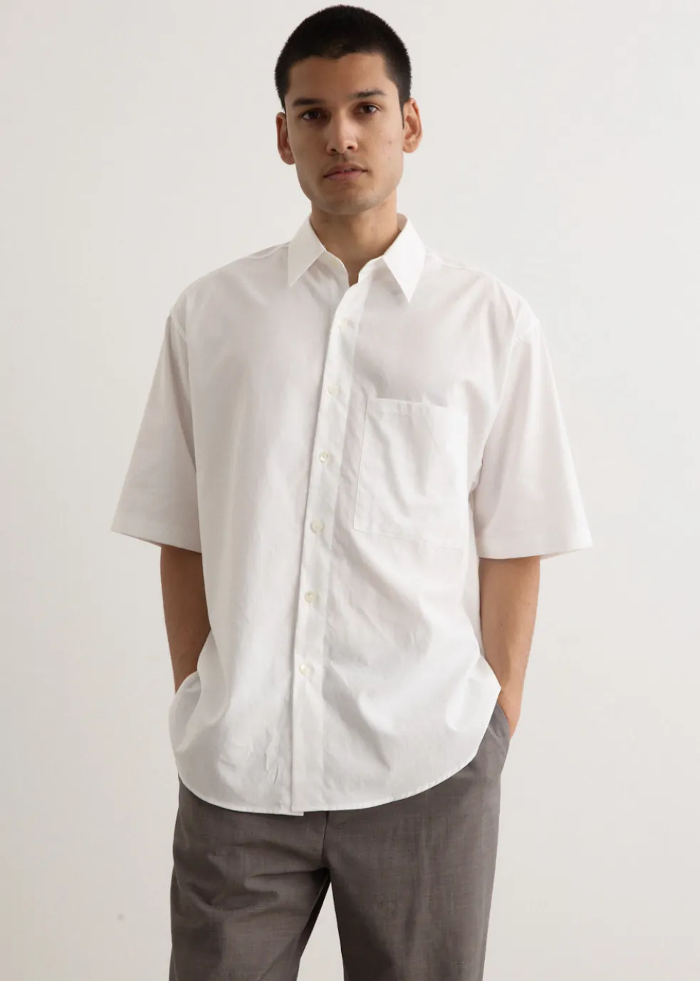 Washed Finx Twill Big Half Sleeved Shirt