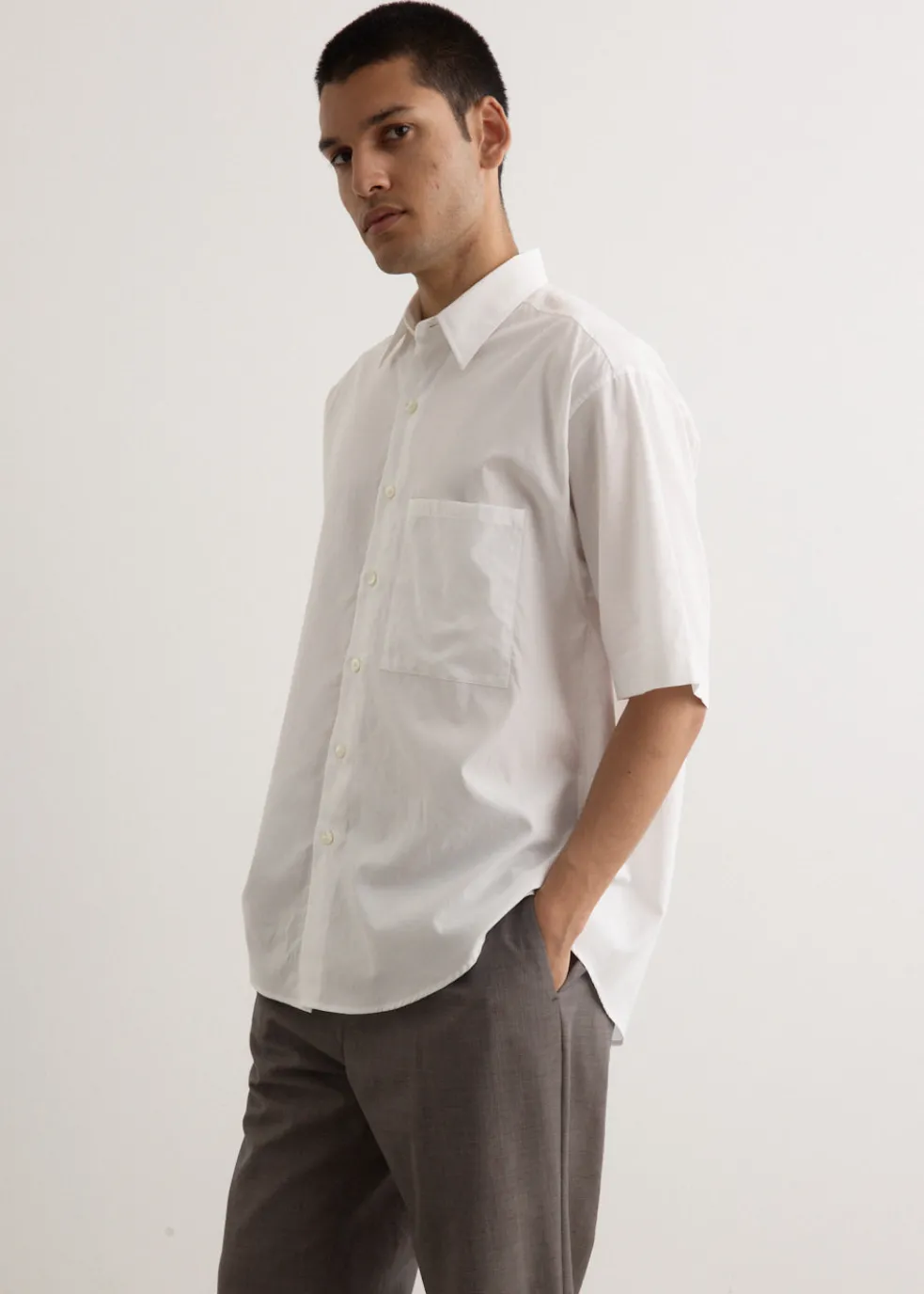 Washed Finx Twill Big Half Sleeved Shirt