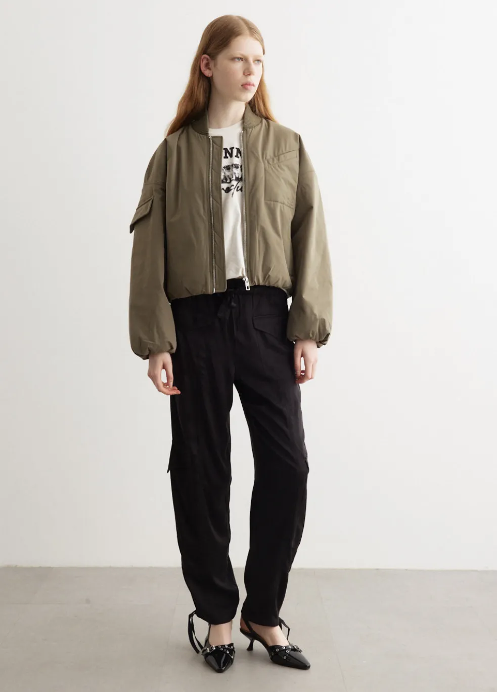 Washed Satin Pocket Pants