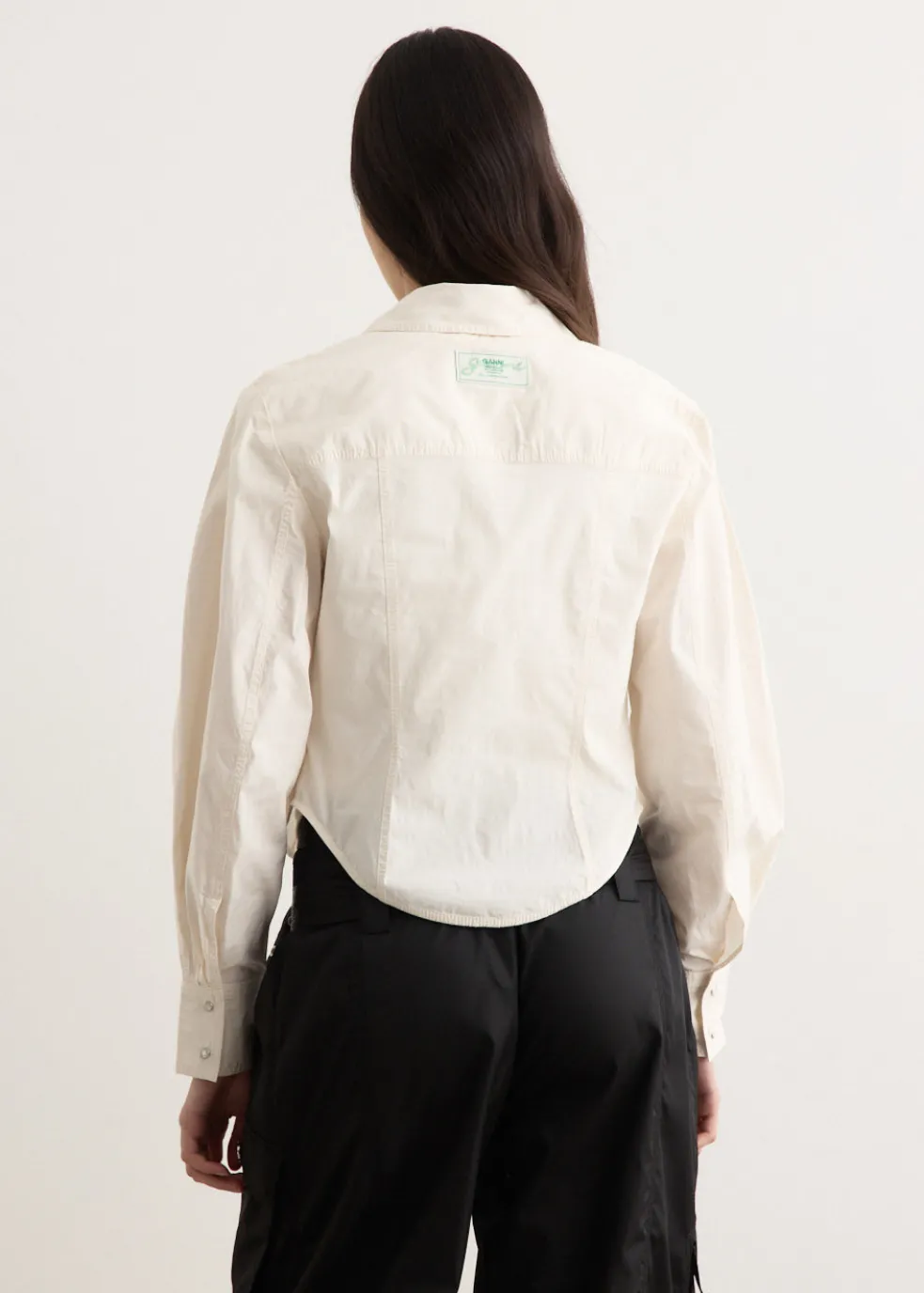 Washed Stretch Cotton Corset Shirt