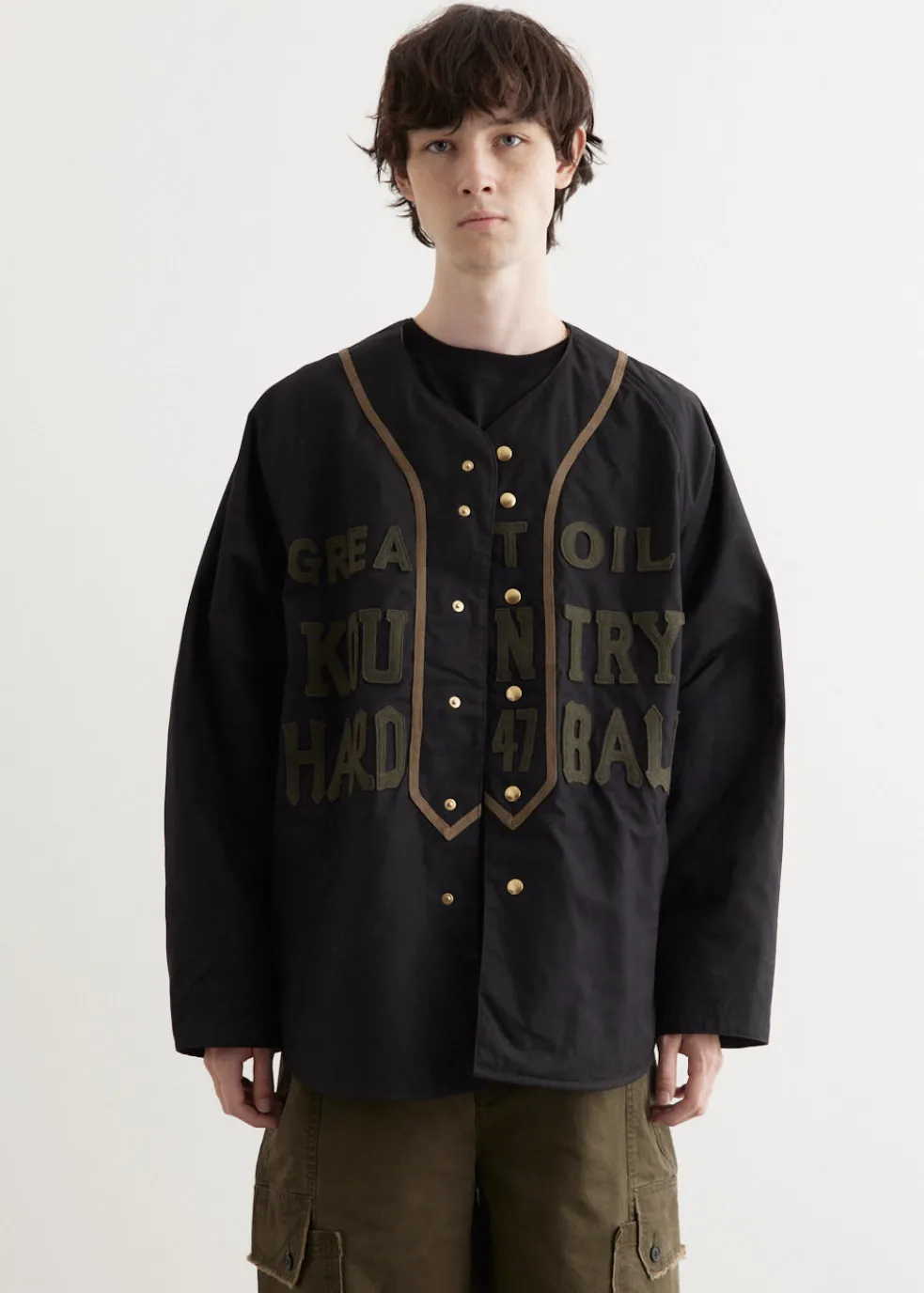 Weather Cotton Oil Coating Baseball Blouson