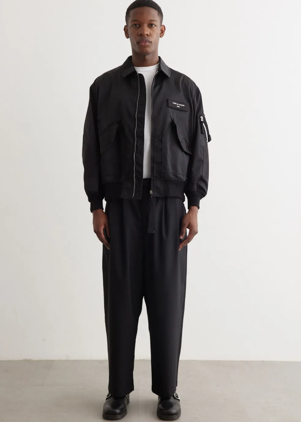 Wool Gabardine Dropped Trousers