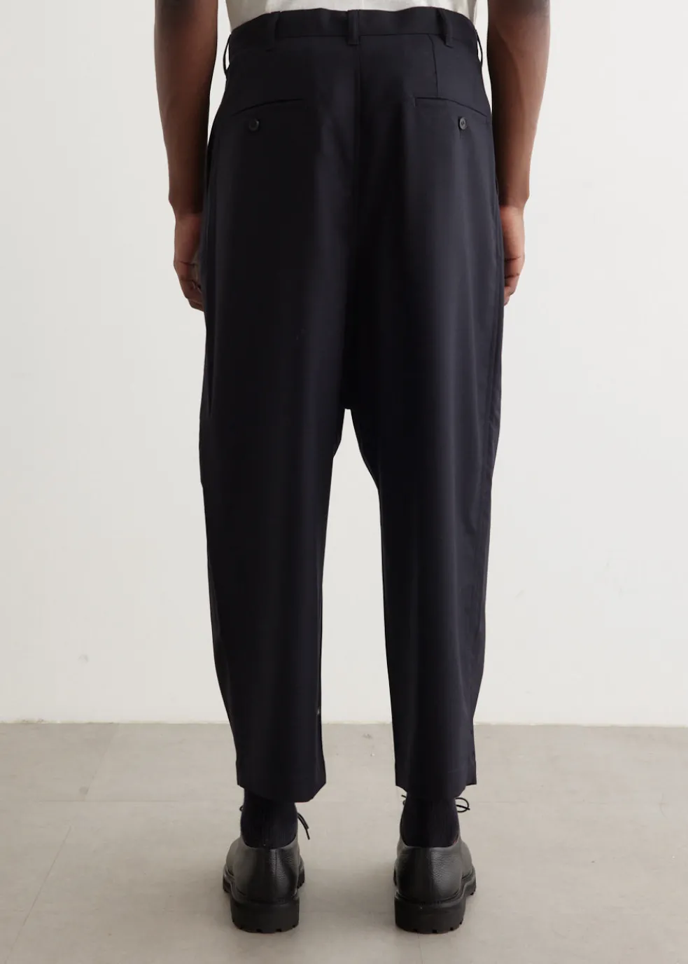 Wool Gabardine Dropped Trousers