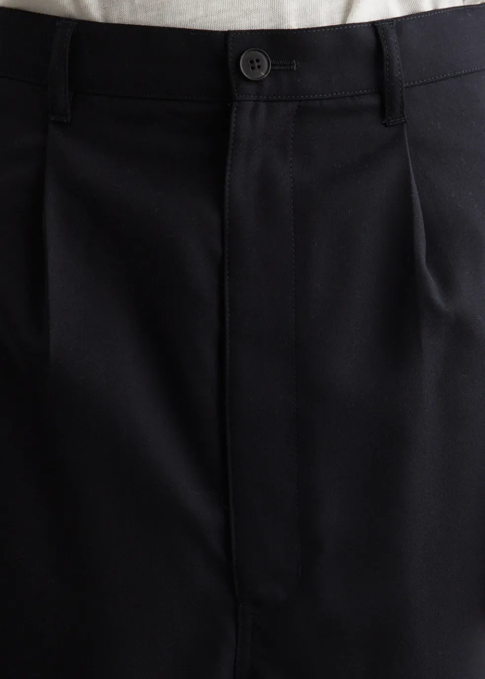 Wool Gabardine Dropped Trousers