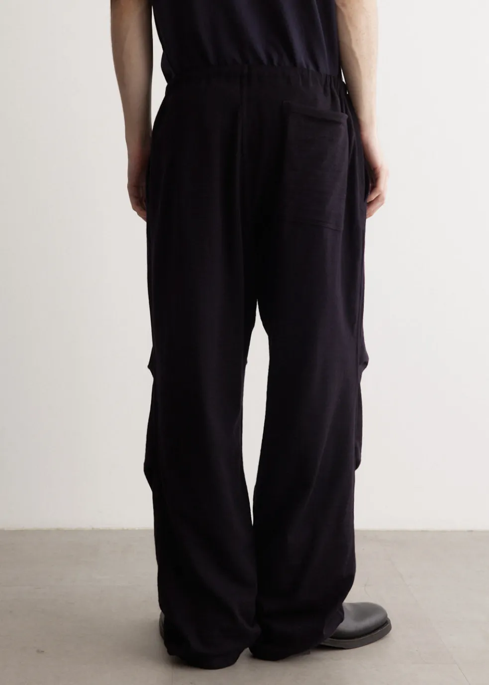 Wool Knit Knee Tucked Pants