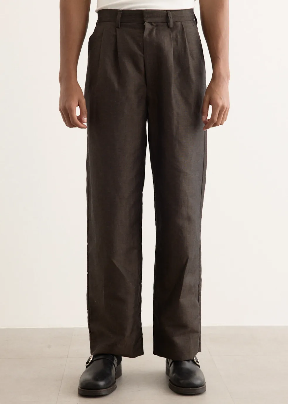 Wool Linen Tailored Trousers