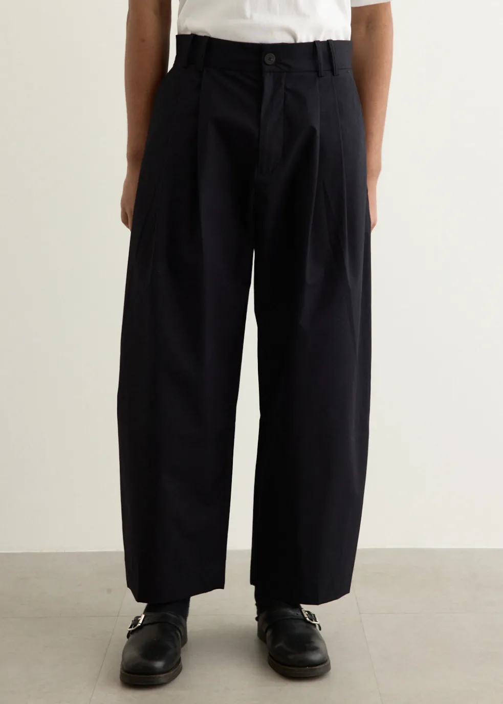 Yale Cotton Double Pleat Volume Pants
