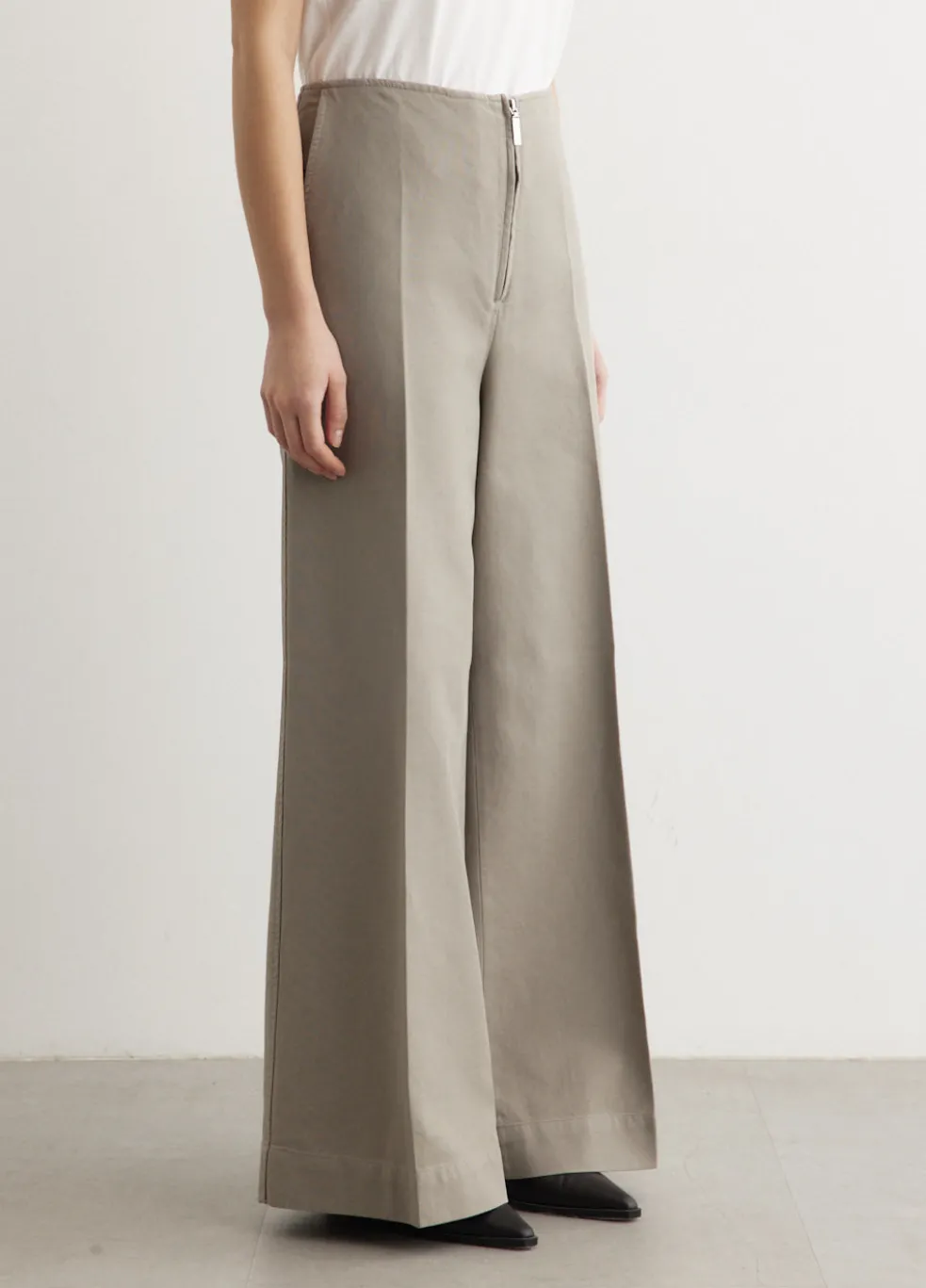 Zip Front Wide Trousers